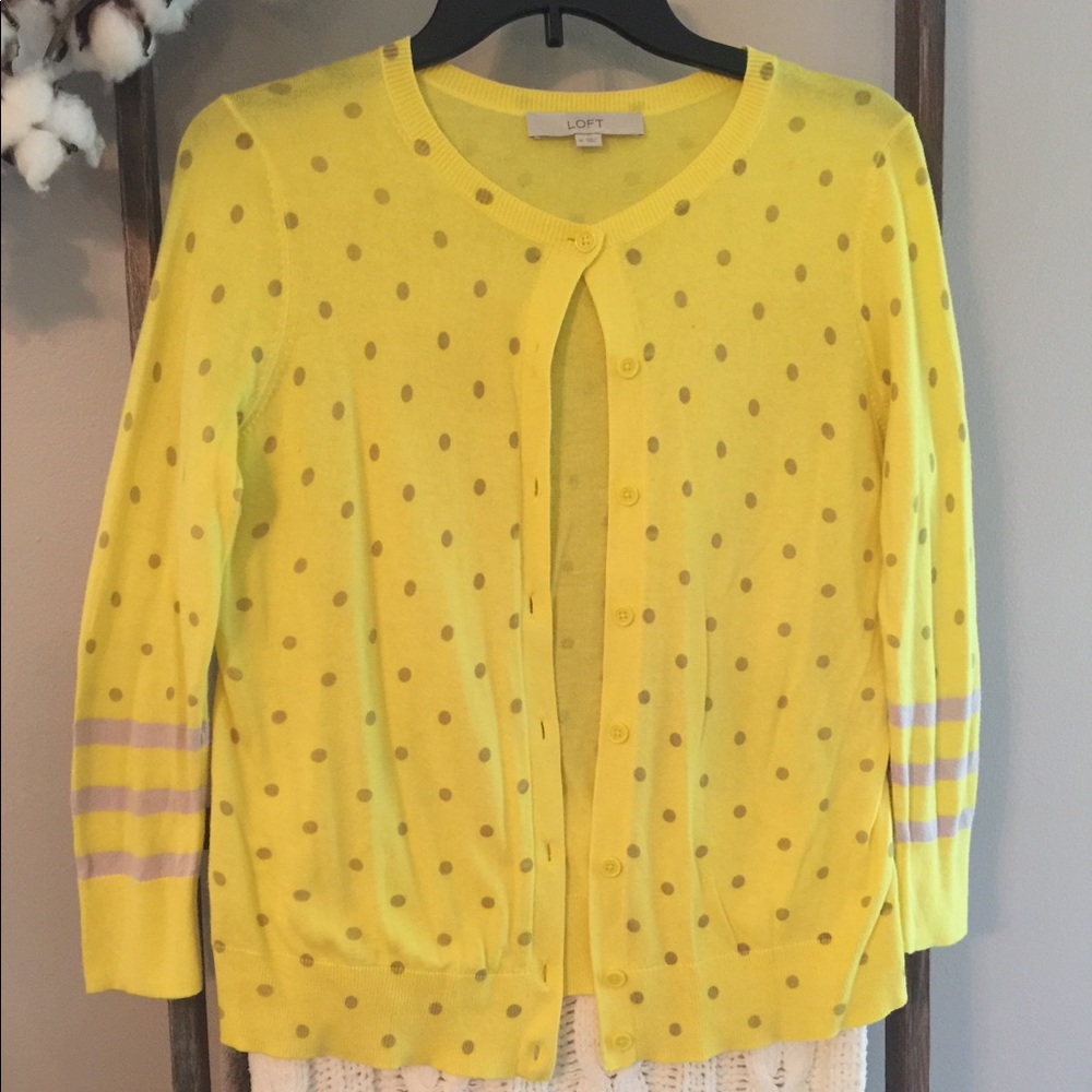 LOFT Polka Dot Cardigan